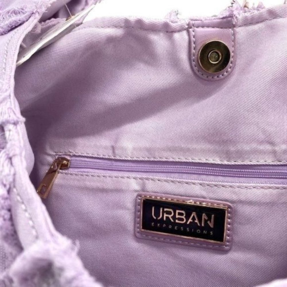 Urban Expressions Barbuda Hobo Bag in Lavender New - Picture 14 of 16